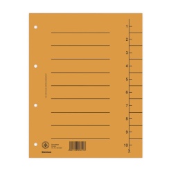 Separatoare carton manila 250g/mp, 300 x 240mm, 100/set, DONAU - orange