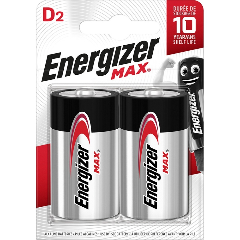 Baterii ENERGIZER Max D, LR20, 1,5V, 2 buc/set, dureaza cu 50% mai mult decat cele alkaline