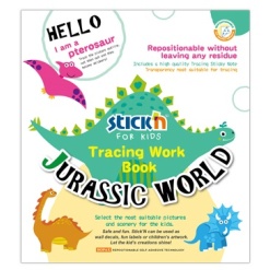 Carte educativa Stick'n Tracing Work Book - Jurassic World
