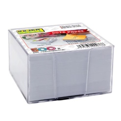 Cub hartie cu suport plastic, 90x90x50mm, KEJEA - hartie culoare alba