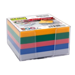 Cub hartie cu suport plastic, 92x92x82mm, KEJEA - hartie culori intense asortate