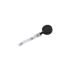 Dispozitiv cu snur retractabil pt. legitimatii, rotund-D20mm, clips curea, KEJEA - negru