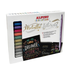 Set caligrafie 12 markere metalice cu 2 capete, ALPINO Color Experience
