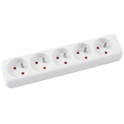 Prelungitor cu 5 prize, cablu 5 metri, Office Products - alb