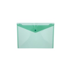 Mapa PP protectie documente A4 landscape, inchidere cu capsa, 10/set, Optima - verde transparent