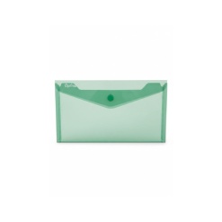 Mapa PP protectie documente DL landscape, inchidere cu capsa, 10/set, Optima - verde transparent