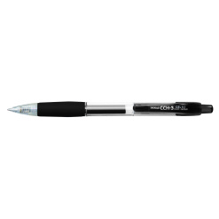Pix cu gel PENAC CCH-3, rubber grip, 0.7mm, corp transparent, accesorii negre, scriere neagra