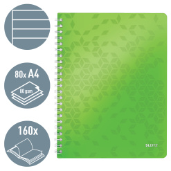 Alternative view of CAIET BIROU SPIRA A4 DICTANDO VERDE COPERTA PP WOW LEITZ