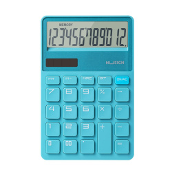 CALCULATOR BIROU 12 DIG BLEU NUSIGN DELI