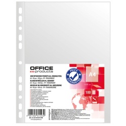 Folie protectie pentru documente A4, 50 microni, 100 folii/set, Office Products - transparenta